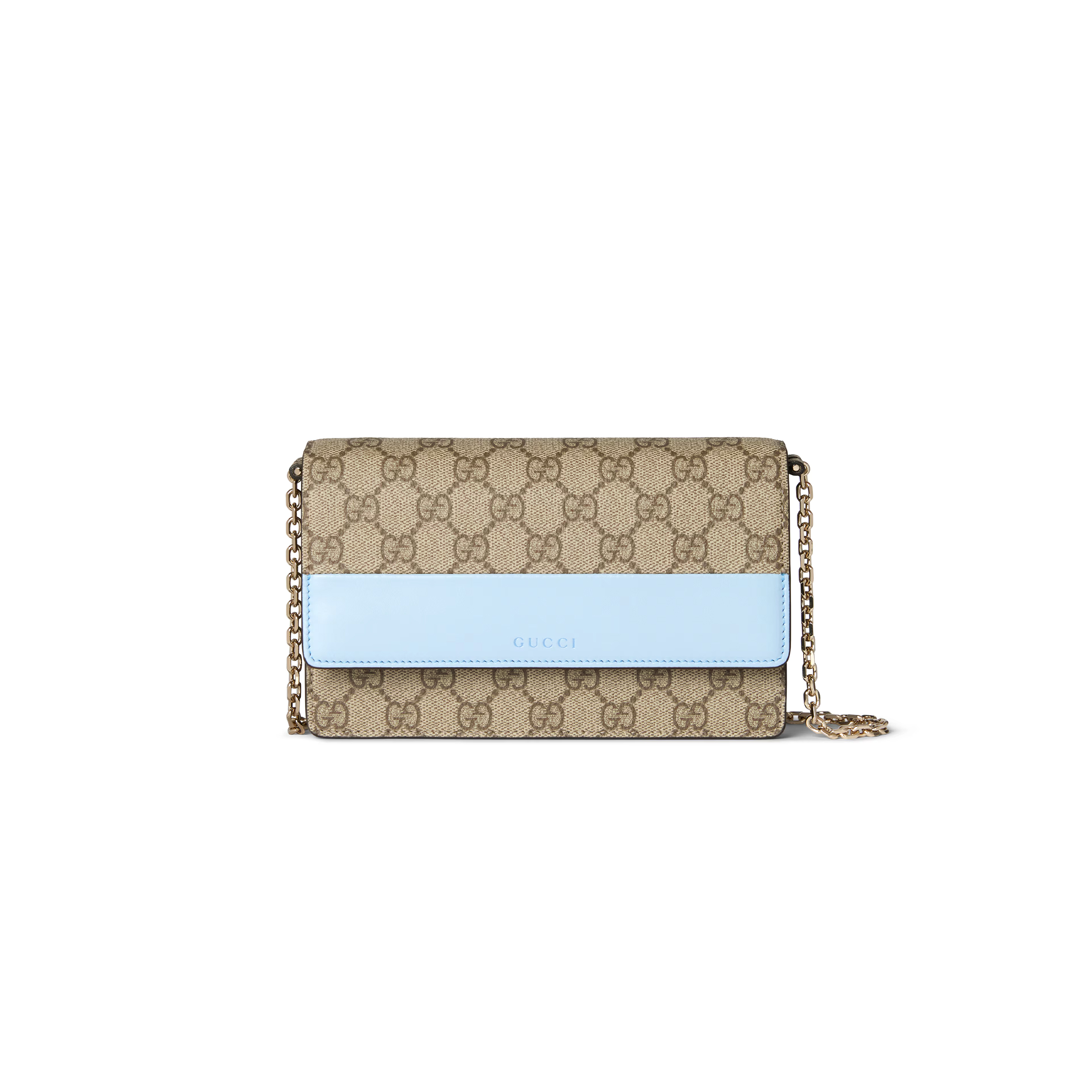 GUCCI GG EMBLEM WALLET ON CHAIN ‎838151 (20*13*4cm)
